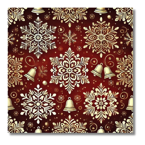 Magnet personnalisé aux couleurs de Noel, Golden Snowflakes